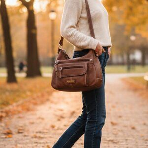 Croft & Barrow Leather Hobo Shoulder Bag